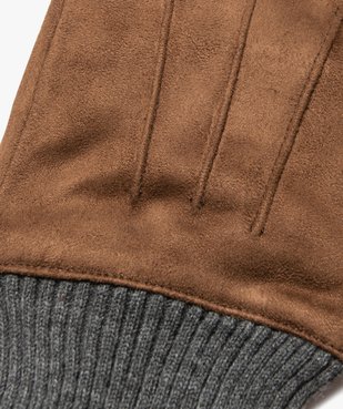 Gants homme en suédine unie vue2 - GEMO (ACCESS) - GEMO