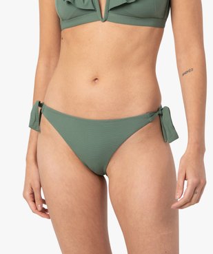 Bas de maillot de bain femme uni forme tanga vue1 - GEMO (PLAGE) - GEMO
