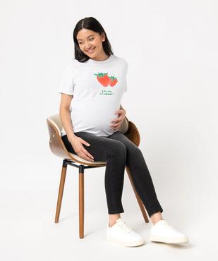 Tee-shirt de grossesse compatible allaitement avec motif  vue1 - GEMO 4G MATERN - GEMO