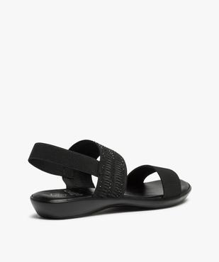 Sandales femme à larges brides élastiques et strass vue4 - GEMO (CASUAL) - GEMO