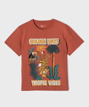 Tee-shirt manches courtes à motif tropical garçon vue1 - GEMO 4G GARCON - GEMO