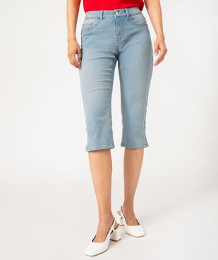 Pantacourt femme en jean coupe Slim vue2 - GEMO(FEMME PAP) - GEMO