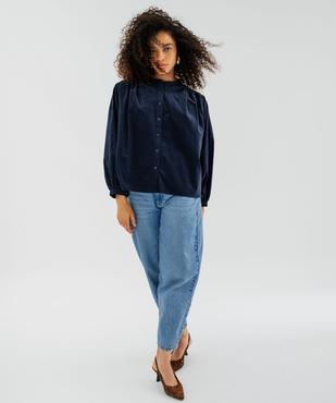 Chemise ample à col victorien en velours milleraies femme vue5 - GEMO(FEMME PAP) - GEMO