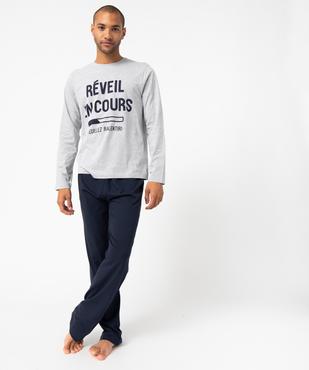 Pyjama à manches longues et pantalon large homme vue1 - GEMO 4G HOMME - GEMO