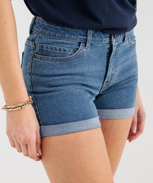 Short en jean stretch avec revers cousus femme vue2 - GEMO(FEMME PAP) - GEMO