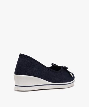 Ballerines femme en toile à talon compensé vue4 - GEMO 4G FEMME - GEMO
