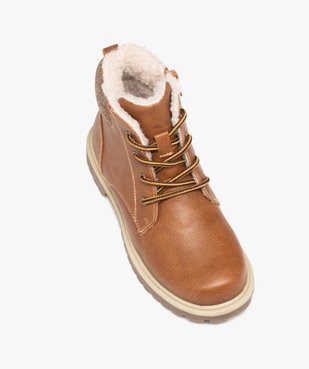 Boots garçon fourrées dessus uni à semelle crantée vue5 - PREMIER PRIX BY GEMO - GEMO