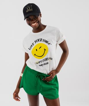 Tee-shirt manches courtes imprimé femme - Smiley vue1 - SMILEY WORLD - GEMO