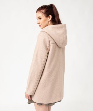 Manteau court zippé à capuche doublée sherpa femme vue3 - GEMO(FEMME PAP) - GEMO