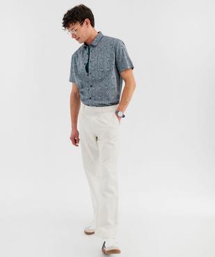 Chemise manches courtes en coton imprimé homme vue5 - GEMO 4G HOMME - GEMO