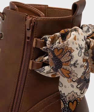 Boots à lacets et zip avec foulard sur la tige femme - Emilia Rosa vue6 - EMILIA ROSA - GEMO