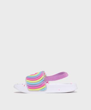 Mules de piscine avec bride cheville élastique et bandeau imprimé fille  vue3 - GEMO (PLAGE) - GEMO