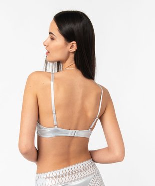 Soutien-gorge corbeille en matière scintillante et dentelle femme vue2 - GEMO(HOMWR FEM) - GEMO