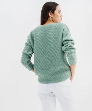 Pull en maille fantaisie avec fil métallisé femme vue3 - GEMO(FEMME PAP) - GEMO