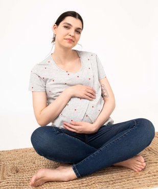 Tee-shirt de grossesse et d'allaitement à motifs vue1 - GEMO 4G MATERN - GEMO