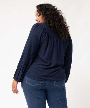 Blouse femme grande taille unie ajustable dans le bas vue3 - GEMO 4G GT - GEMO