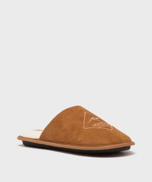 Chaussons mules fourrés dessus velours homme - Roadsign vue2 - ROADSIGN D - GEMO