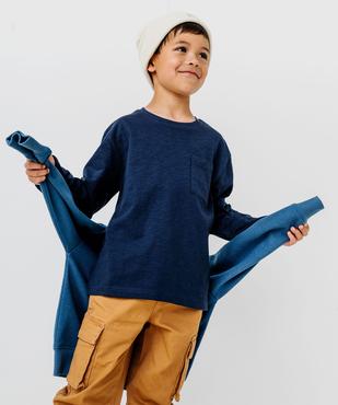 Tee-shirt à manches longues avec poche poitrine garçon vue3 - GEMO (ENFANT) - GEMO