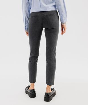 Pantalon droit extensible en toile chinée avec ceinture femme vue3 - GEMO(FEMME PAP) - GEMO