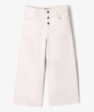 Pantalon large en toile denim colorée fille vue2 - GEMO 4G FILLE - GEMO