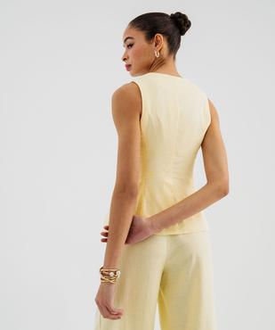 Veste sans manches en lin et viscose femme vue3 - GEMO(FEMME PAP) - GEMO