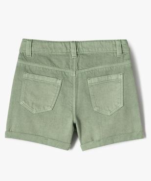 Short en jean large à revers au coloris unique fille vue3 - GEMO (ENFANT) - GEMO