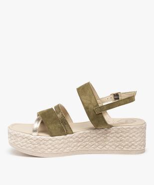Sandales femme plateforme à brides en cuir – Taneo  vue3 - TANEO - GEMO