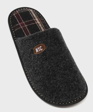 Chaussons mules en velours à doublure textile homme vue5 - GEMO(HOMWR HOM) - GEMO