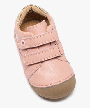 Chaussures premiers pas en cuir souple à double scratch bébé fille - Alma vue5 - ALMA - GEMO
