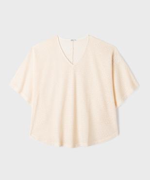 Tee-shirt cape en maille ajourée femme grande taille vue1 - GEMO (G TAILLE) - GEMO
