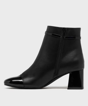 Boots zippées à bout carré et talon trapèze femme vue3 - FOLLOW ME G4G - GEMO