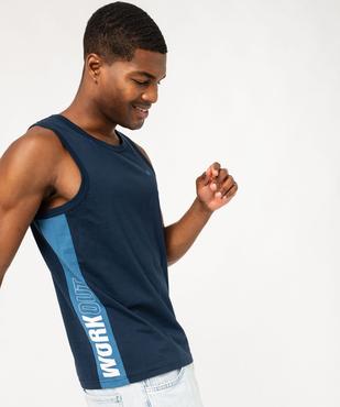 Débardeur en coton à col rond et inscription homme vue2 - GEMO (HOMME) - GEMO