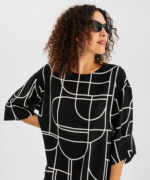 Robe courte coupe droite à motifs graphiques femme vue5 - GEMO 4G FEMME - GEMO