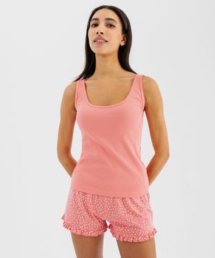 Débardeur lingerie en maille côtelée femme vue1 - GEMO 4G FEMME - GEMO