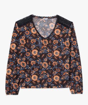 Tee-shirt femme imprimé avec dentelle sur les épaules vue4 - GEMO 4G FEMME - GEMO