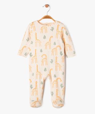 Pyjama bébé avec motifs girafes et touches pailletées vue1 - GEMO 4G BEBE - GEMO