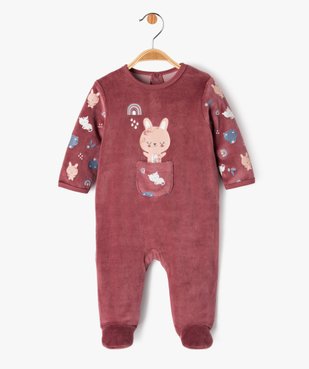 Pyjama dors-bien en velours bébé fille - Petit Béguin vue1 - PETIT BEGUIN - GEMO