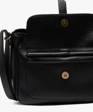 Sac besace zippé en matière grainée femme vue4 - GEMO (ACCESS) - GEMO