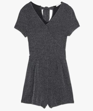 Combishort femme pailleté à manches courtes et haut cache-cœur vue4 - FOLLOW ME - GEMO