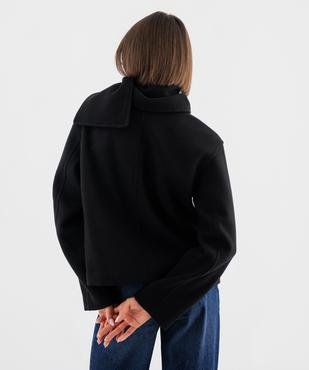 Manteau court écharpe femme vue4 - GEMO(FEMME PAP) - GEMO