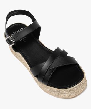 Sandales femme compensées dessus cuir uni vue5 - GEMO(URBAIN) - GEMO