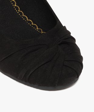 Ballerines femme en suédine à talon compensé et bout drapé vue6 - VALENTINA BALDA - GEMO