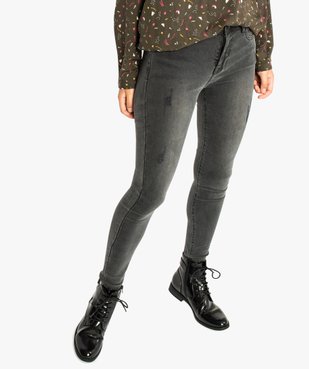Jean skinny avec franges aux chevilles vue1 - GEMO (JEAN) - GEMO