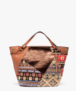 Sac femme forme cabas avec devant en tapisserie vue1 - GEMO (ACCESS) - GEMO