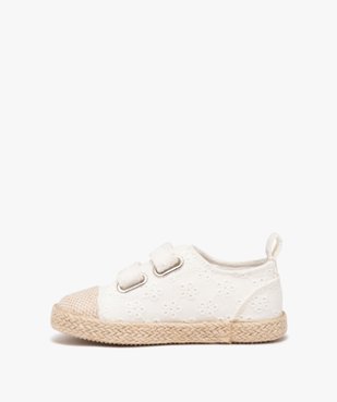 Baskets fille en toile unie avec semelle corde style bohème vue3 - GEMO 4G FILLE - GEMO
