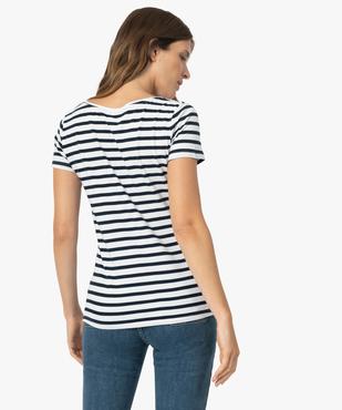 Tee-shirt femme imprimé à manches courtes et col rond vue3 - GEMO(FEMME PAP) - GEMO