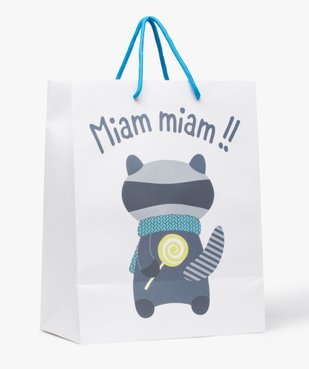 Pochette cadeau bébé avec motif raton-laveur vue2 - GEMO 4G BEBE - GEMO