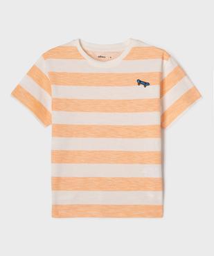 Tee-shirt manches courtes à larges rayures garçon vue1 - GEMO (ENFANT) - GEMO