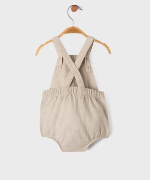 Salopette ultra courte en coton et lin bébé garçon vue4 - GEMO 4G BEBE - GEMO