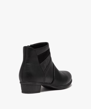 Boots femme confort unies à petit talon  vue4 - GEMO (CONFORT) - GEMO